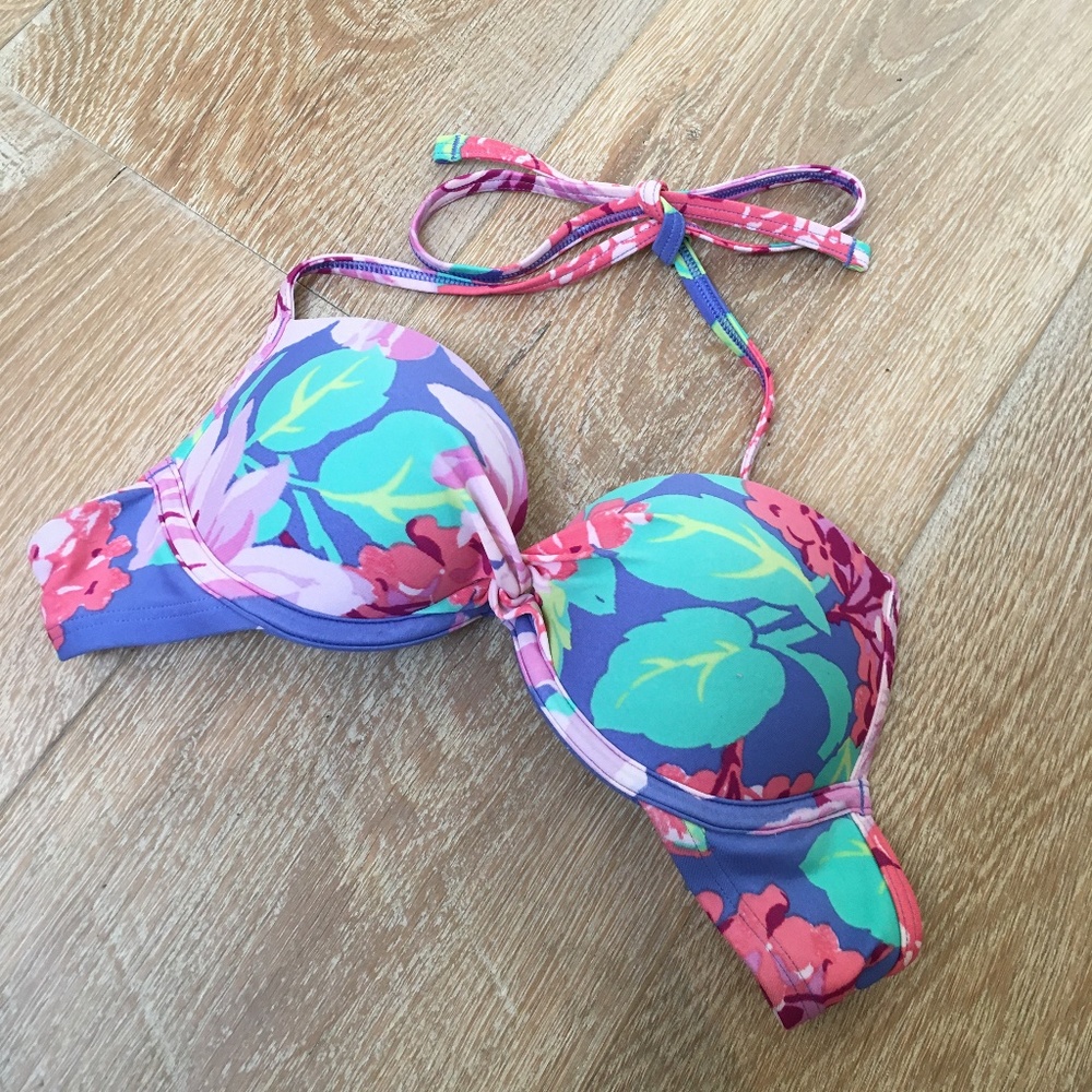 floral, push-up bikini top